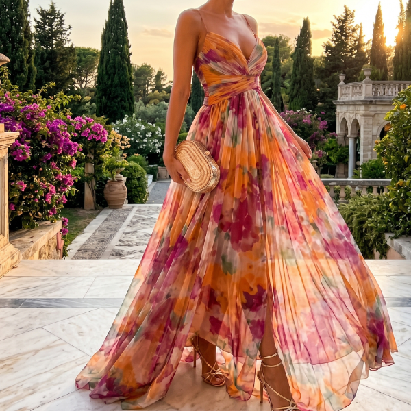 Women’s Chiffon Evening Maxi Dress – Wedding Guest Style