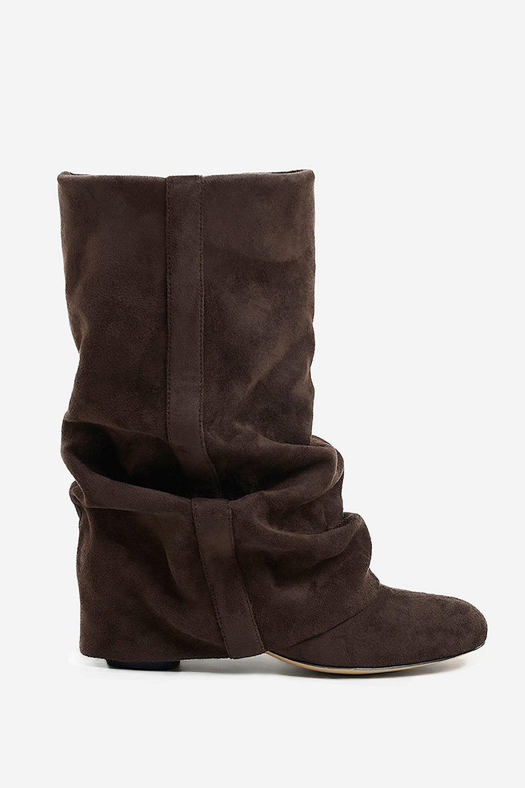 Women's Slouchy Knee High Boots with Hidden Heel, Soft-Fold Boots in 4 cm or 8 cm Heel