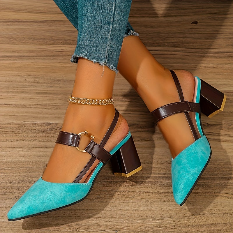 Women's Orthopedic Stylish Heels - Elegant Block Heels with Ankle Strap