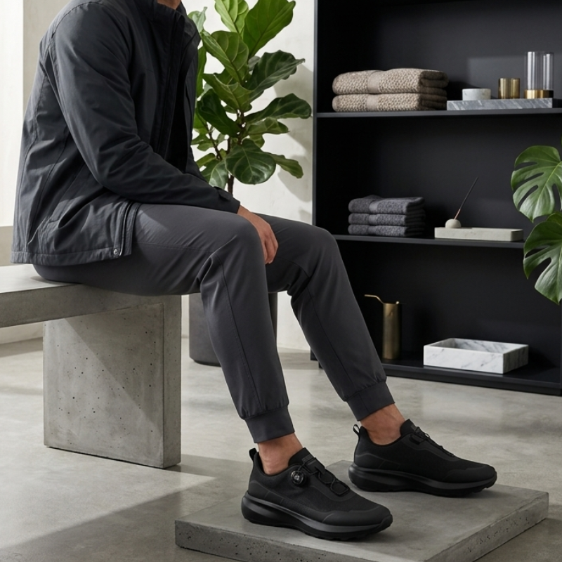 Chaussures de randonnée pour hommes - Baskets de marche à laçage automatique