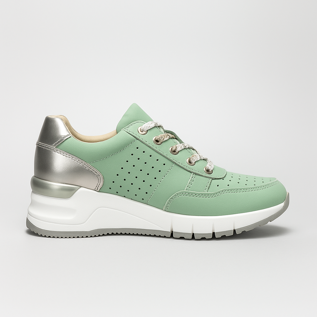 Women's lace up walking shoes with zip Cara Ldn