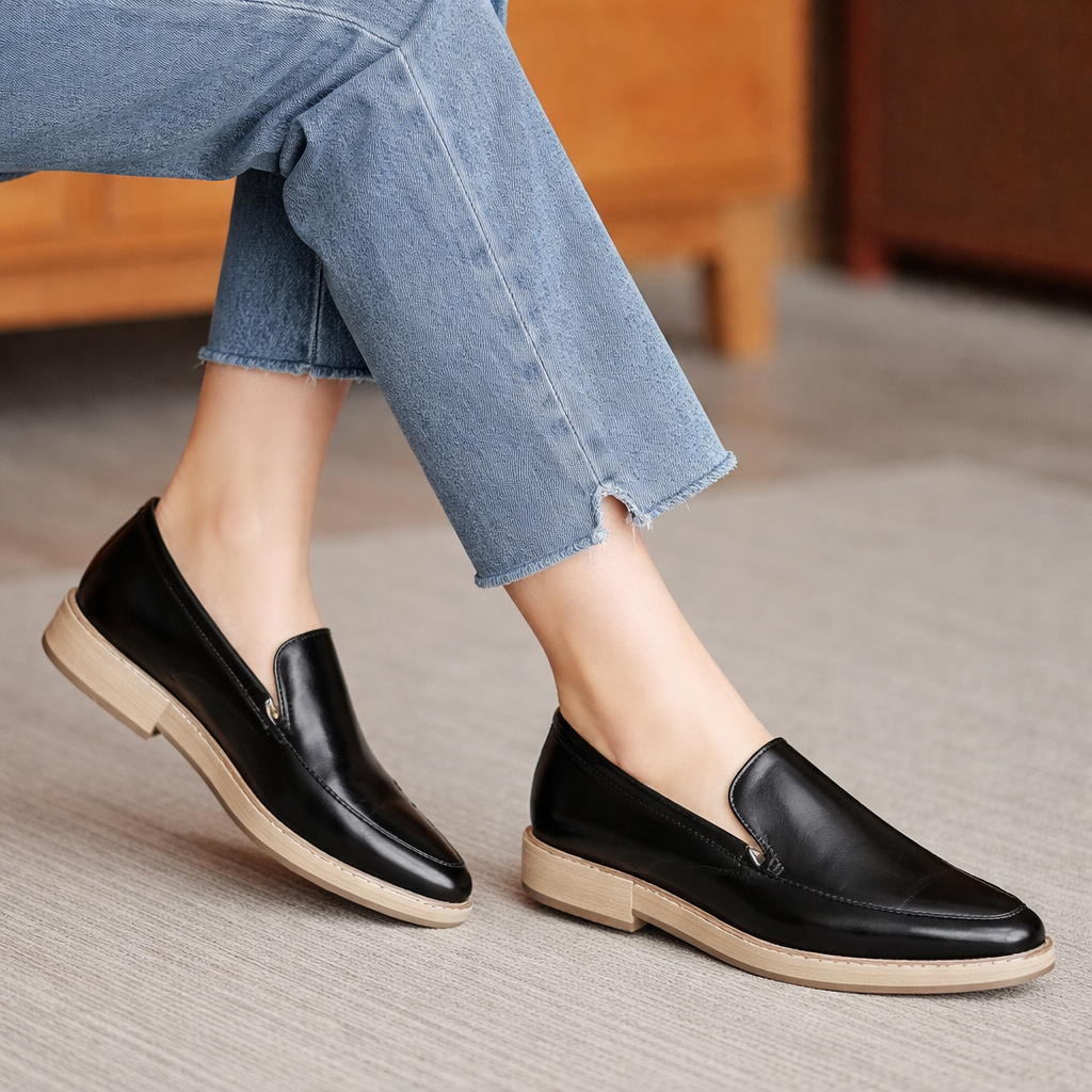 Women’s Slip-On Leather Loafers for Formal and Casual Wear