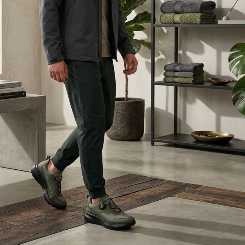 Chaussures de randonnée pour hommes - Baskets de marche à laçage automatique