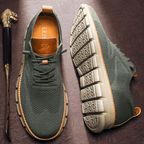 Men's Breathable Knit Casual Sneakers – Lightweight Lace-Up Comfort Trainers