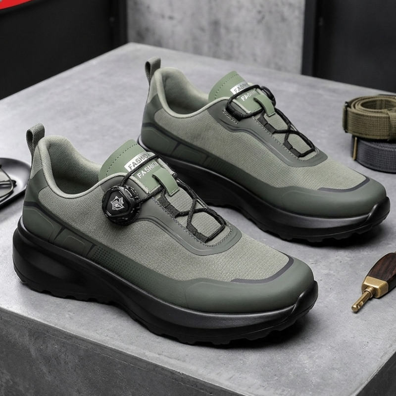 Chaussures de randonnée pour hommes - Baskets de marche à laçage automatique