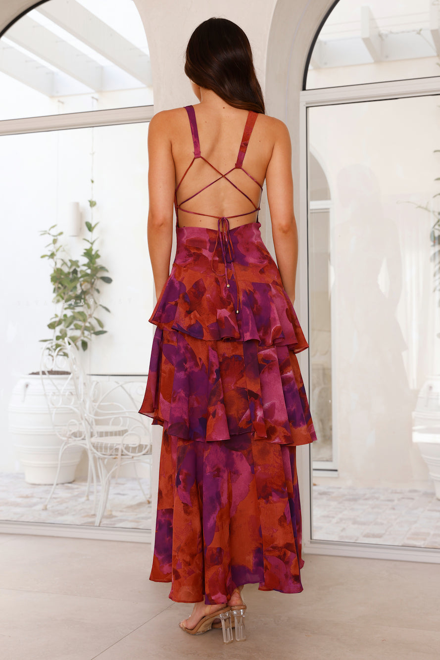 Women's Floral Maxi Summer Dress – Sleeveless V-Neck Draped Style