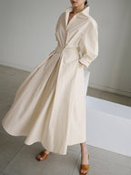 Women's Button-Front Shirt Dress – Collared Casual Design