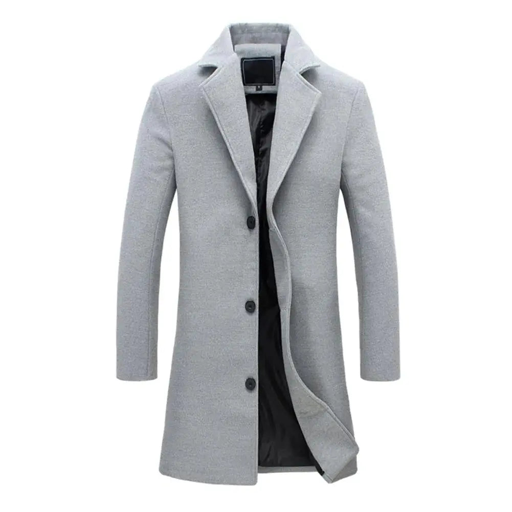 Men's Wool Overcoat - Camel Long Tailored Single-Breasted Winter Coat