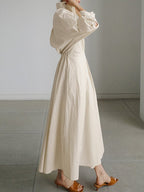 Women's Button-Front Shirt Dress – Collared Casual Design