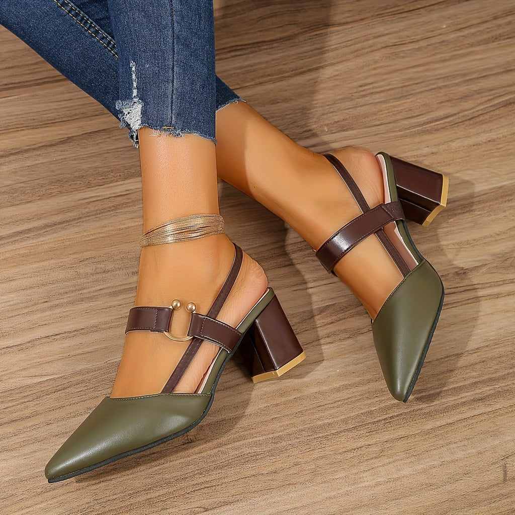 Women's Orthopedic Stylish Heels - Elegant Block Heels with Ankle Strap