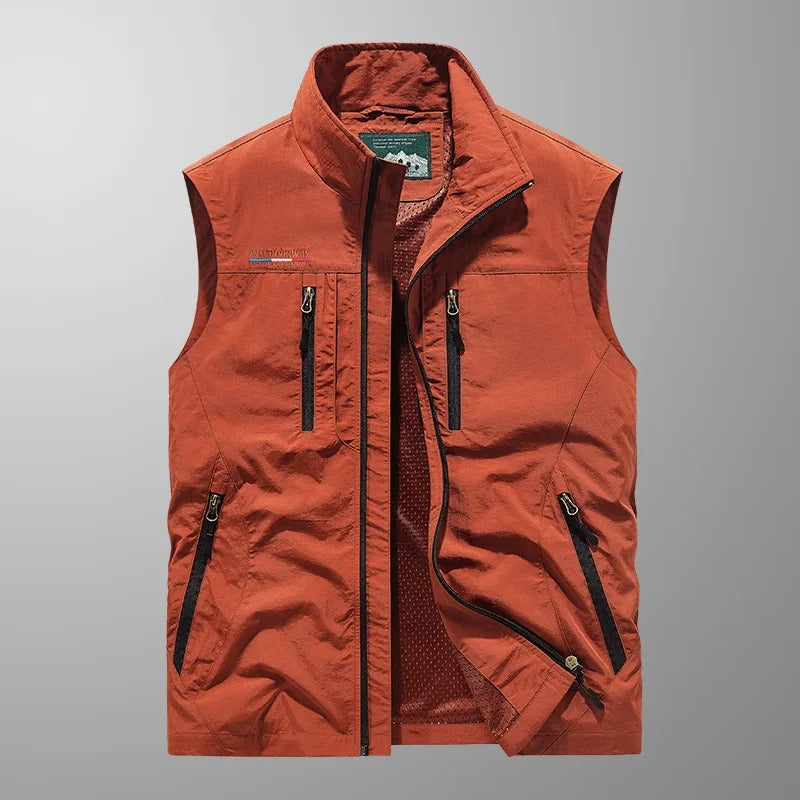 Men's Utility Cargo Vest, Multi-Pocket Sleeveless Outdoor Fishing Vest – Breathable Lightweight