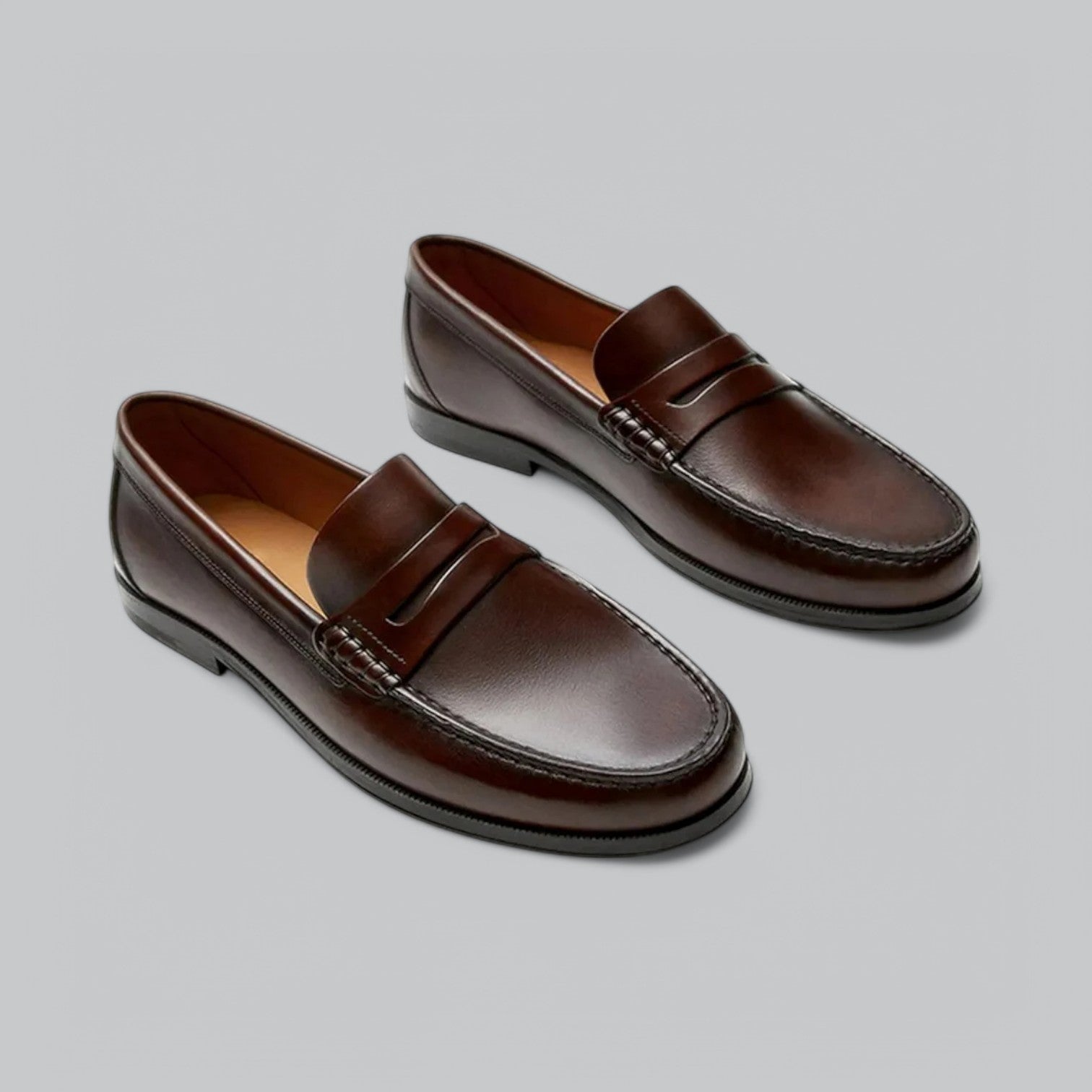Men’s Genuine Leather Penny Loafers – Classic Style, Timeless Comfort