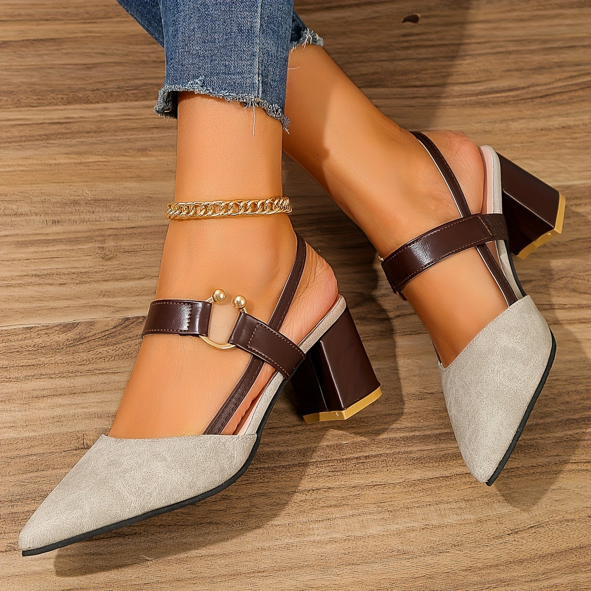 Women's Orthopedic Stylish Heels - Elegant Block Heels with Ankle Strap