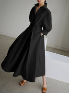 Women's Button-Front Shirt Dress – Collared Casual Design
