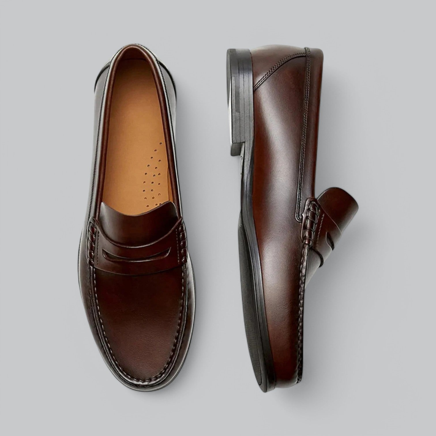 Men’s Genuine Leather Penny Loafers – Classic Style, Timeless Comfort