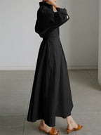 Women's Button-Front Shirt Dress – Collared Casual Design