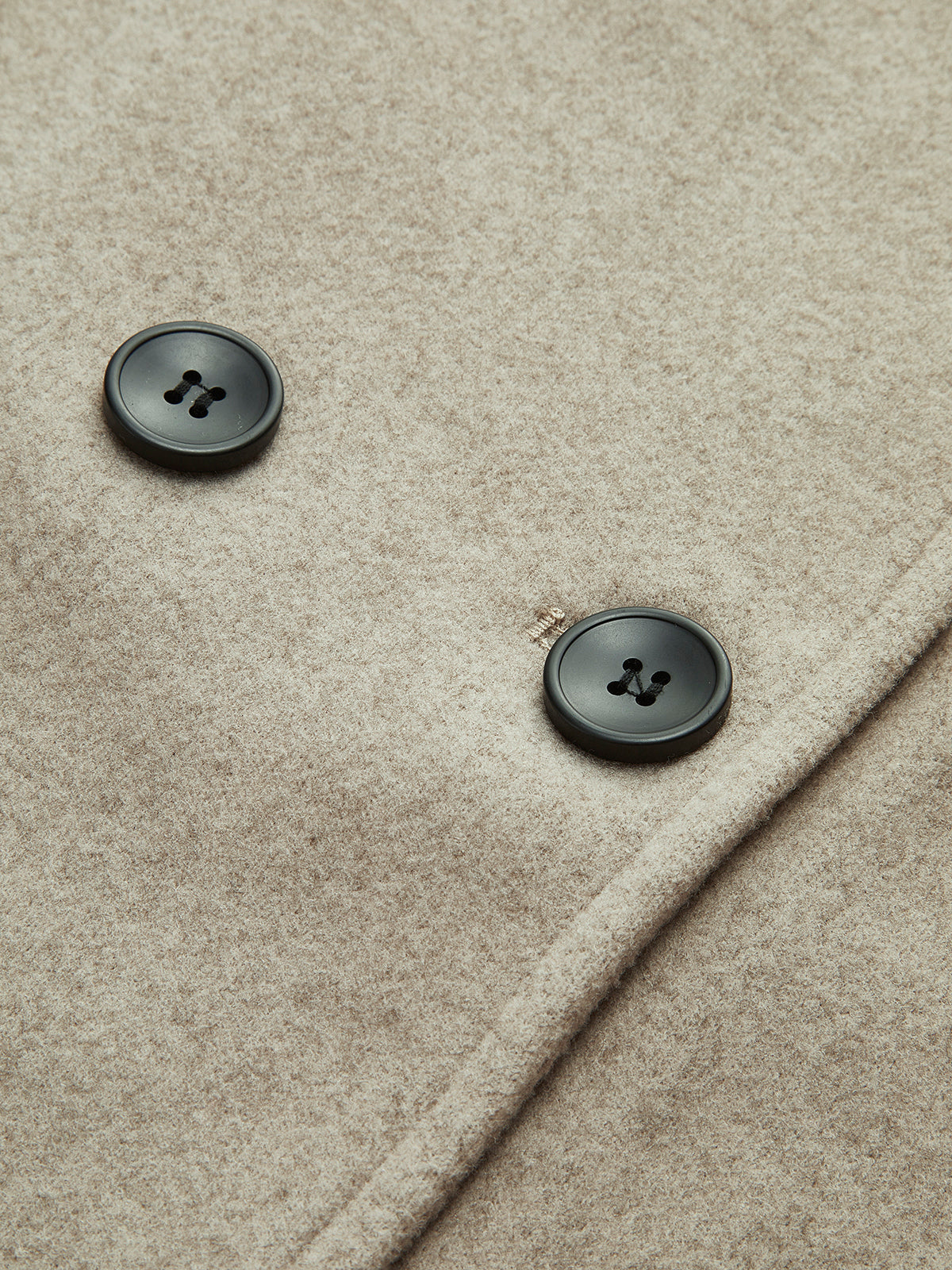 Women's Wool Coat, Short Double Breasted Pea Coat with Stand Collar – Taupe