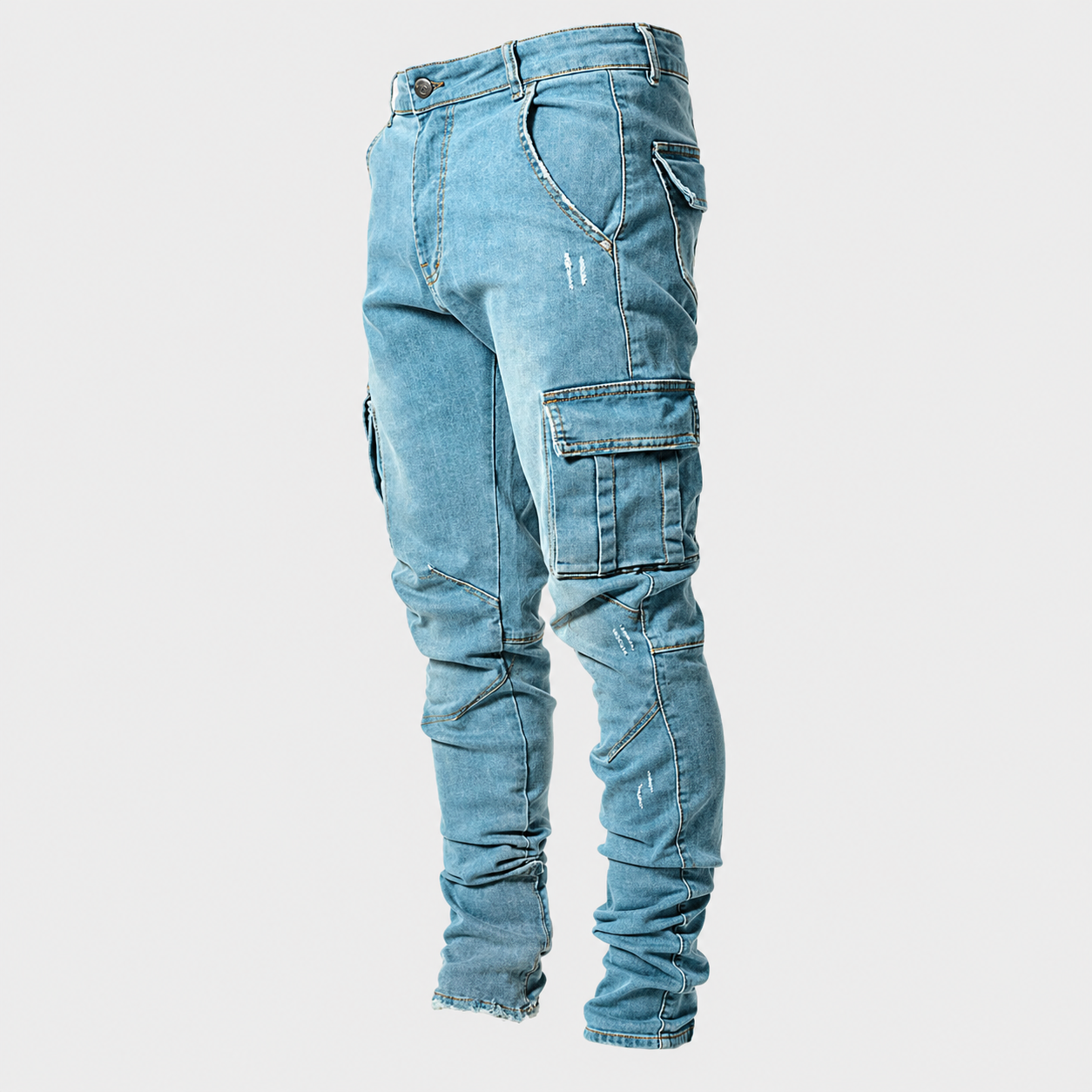 Men’s Casual Stretch Cargo Pants – Slim Fit Denim Jeans
