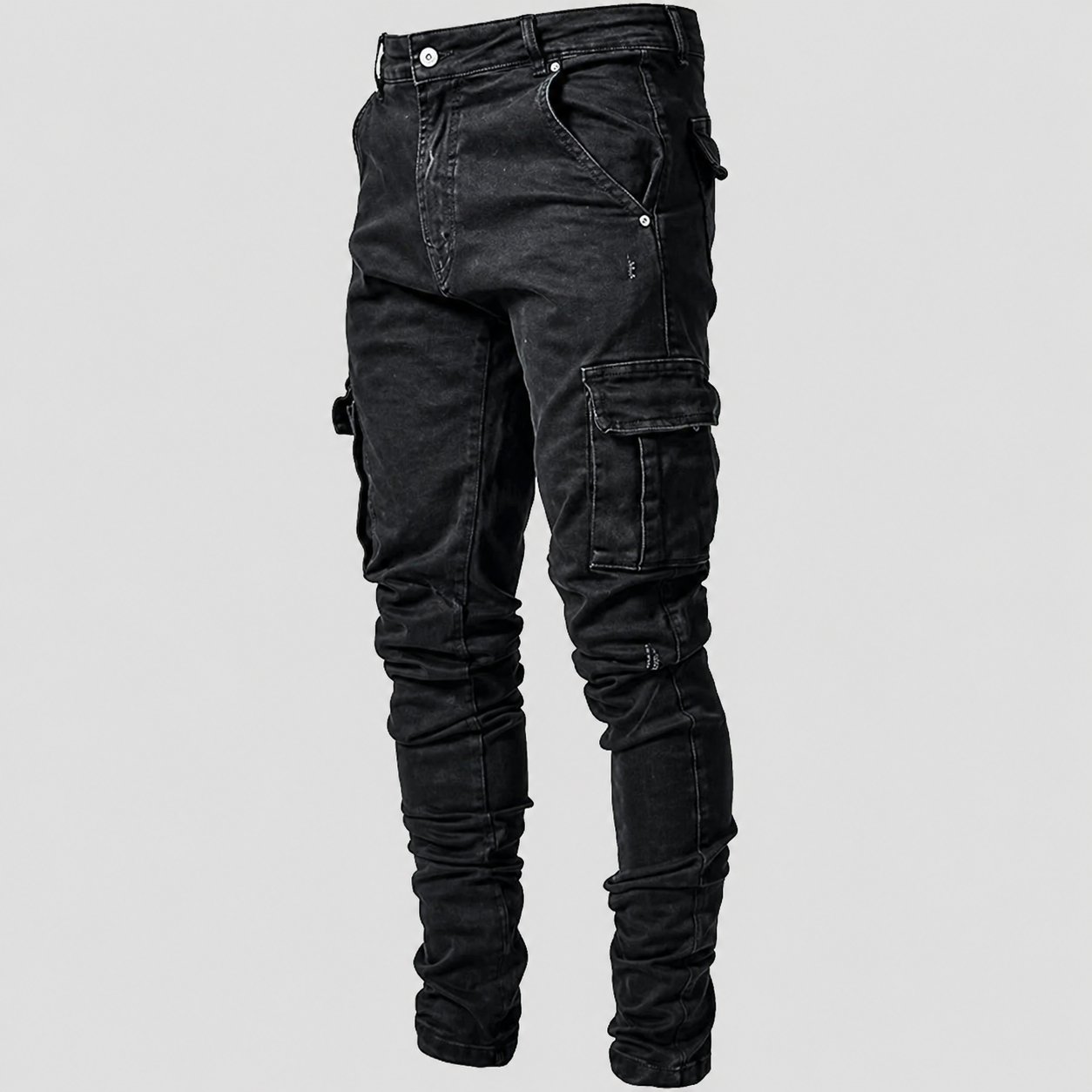 Men’s Casual Stretch Cargo Pants – Slim Fit Denim Jeans