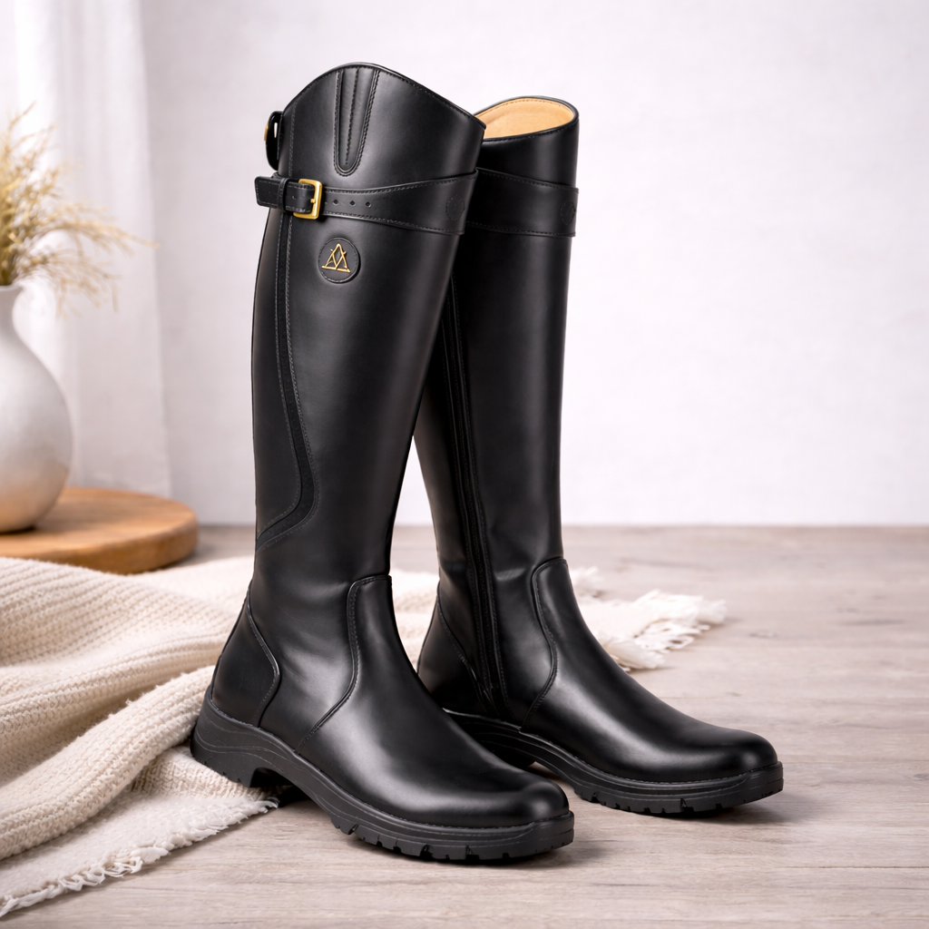 Bottes de équitation en cuir imperméables pour femmes