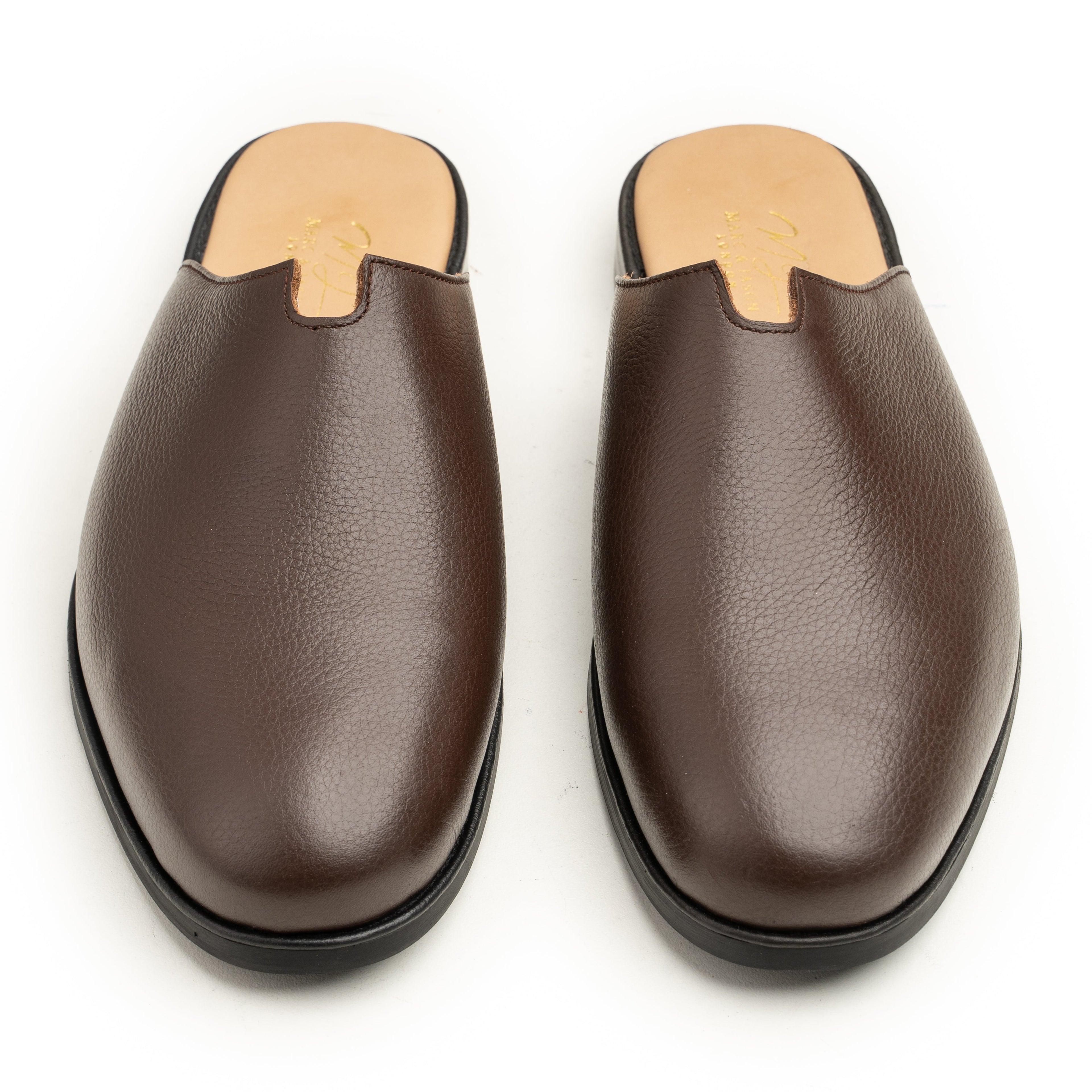 Men’s Leather Mule Shoes – Handmade Italian Leather Slip-On with Buckle