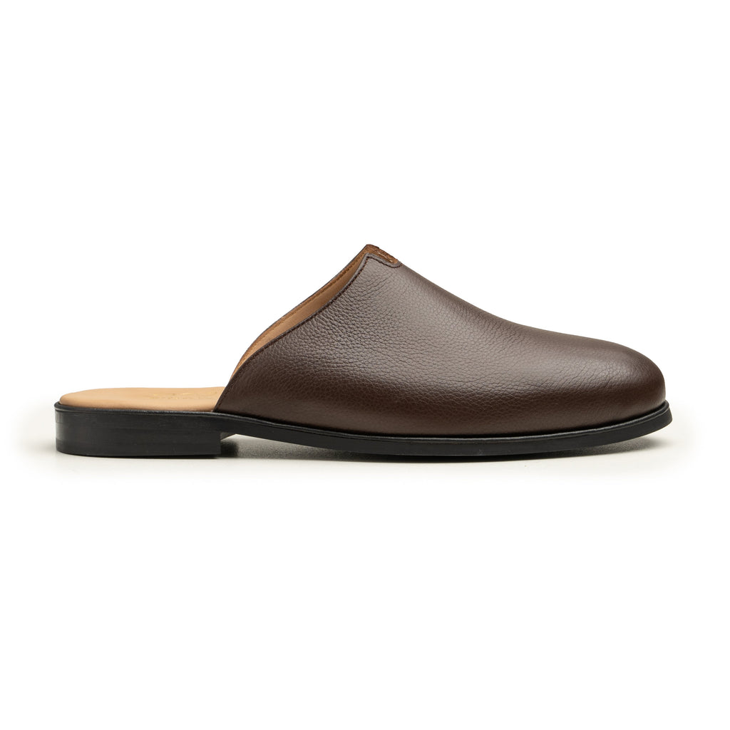 Men’s Leather Mule Shoes – Handmade Italian Leather Slip-On with Buckle