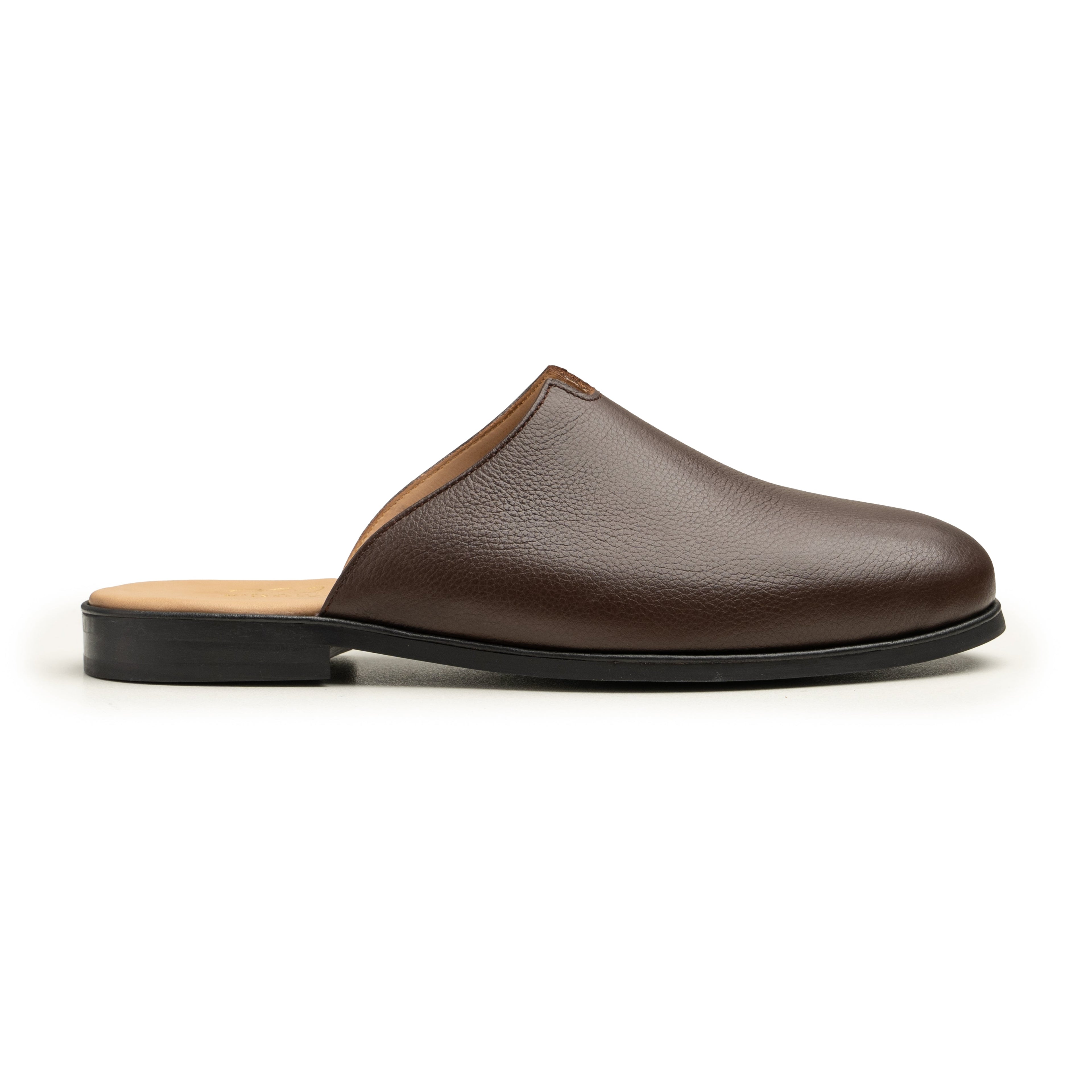 Men’s Leather Mule Shoes – Handmade Italian Leather Slip-On with Buckle