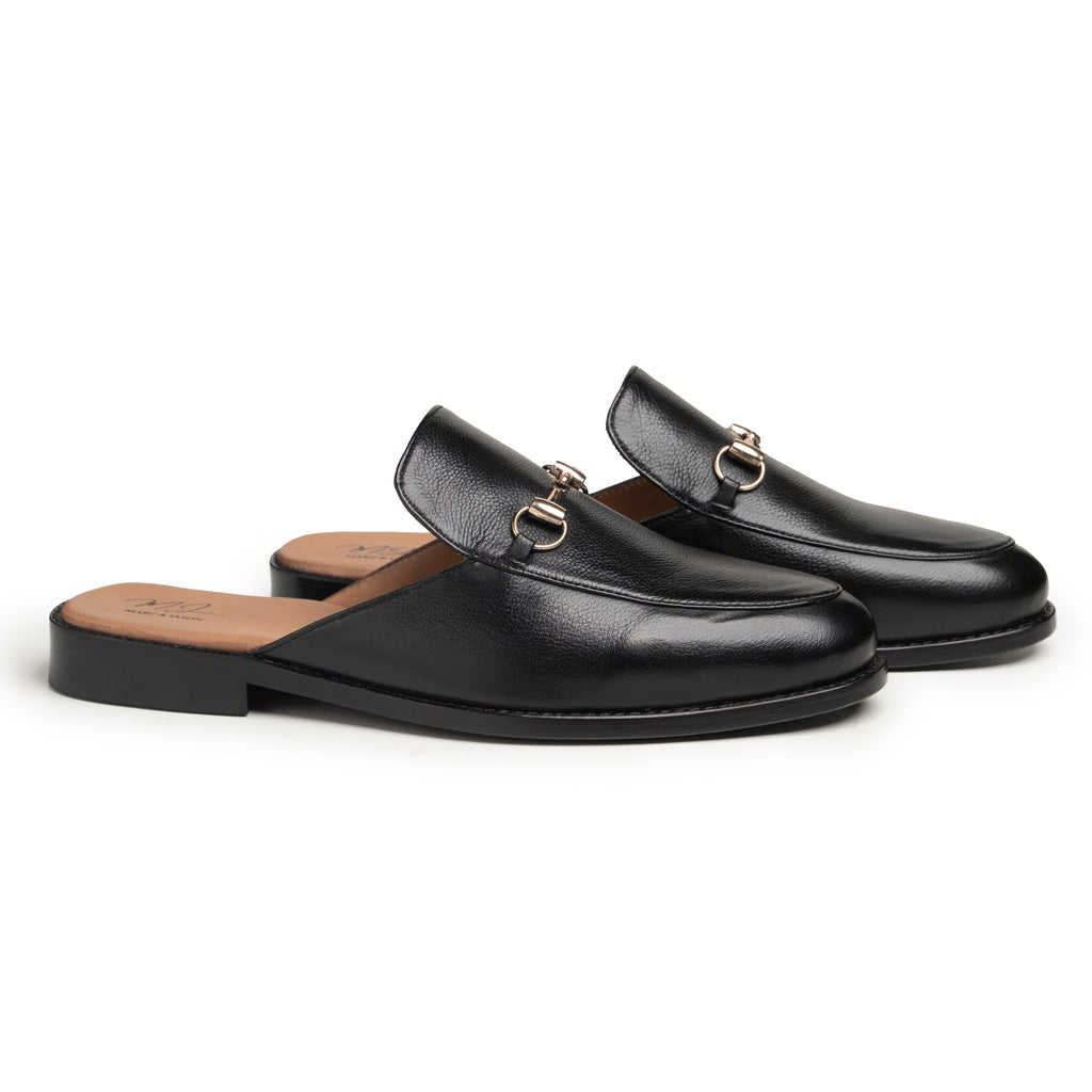 Men’s Leather Mule Shoes – Backless Slip-On Style