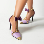 Women’s Pointed Toe High Heels - Bow Detail Dress Heels