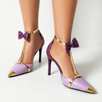 Women’s Pointed Toe High Heels - Bow Detail Dress Heels