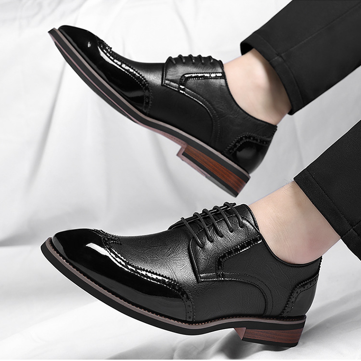 Men's Leather Dress Shoes - Lace-Up Formal Shoes