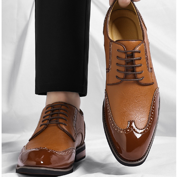 Men's Leather Dress Shoes - Lace-Up Formal Shoes