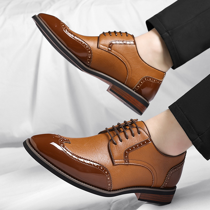 Men's Leather Dress Shoes - Lace-Up Formal Shoes