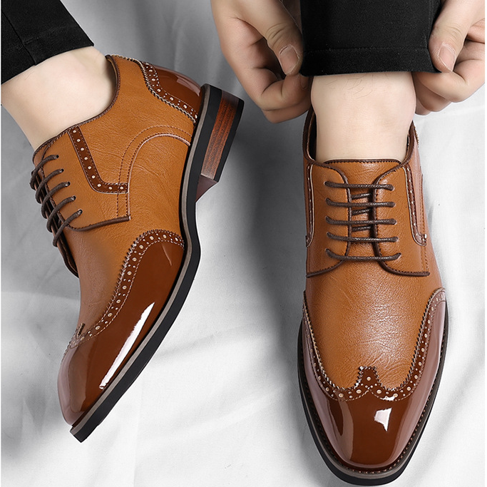 Men's Leather Dress Shoes - Lace-Up Formal Shoes