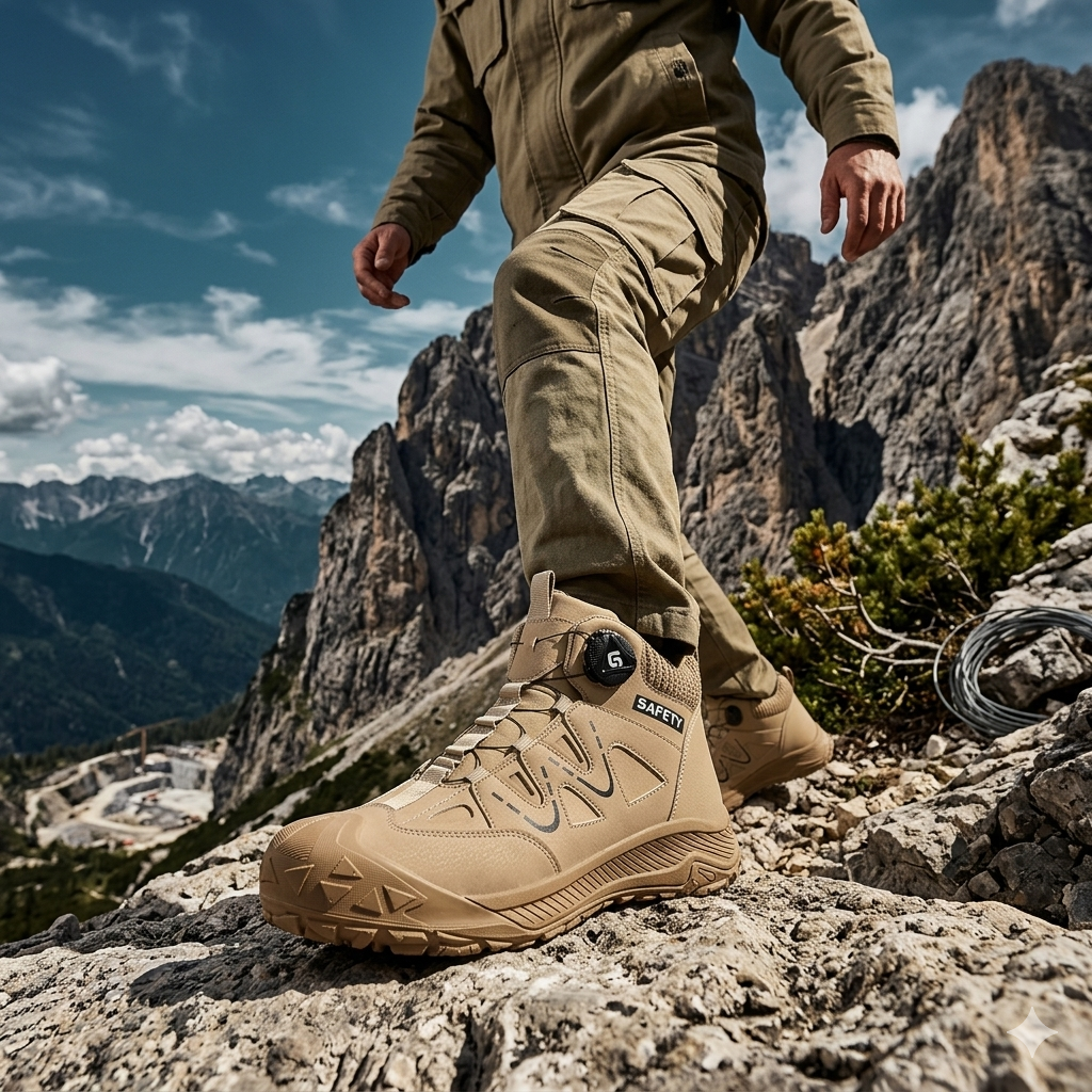 Men's Safety Work Boots - High Quality Kevlar Puncture-Resistant Site Shoes