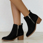 Bottes à hauteur de cheville pour femmes avec fermeture éclair latérale