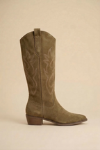 Bottes de cowgirl montantes pour femmes - Bottes de cowgirl en daim