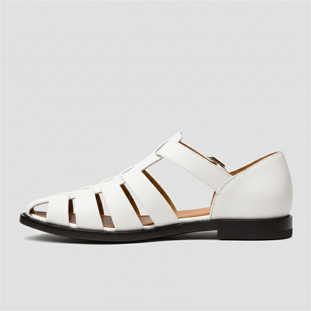 Men's Closed Toe Fisherman Sandals - Leather Buckle Strap Summer Shoes