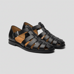 Men's Closed Toe Fisherman Sandals - Leather Buckle Strap Summer Shoes