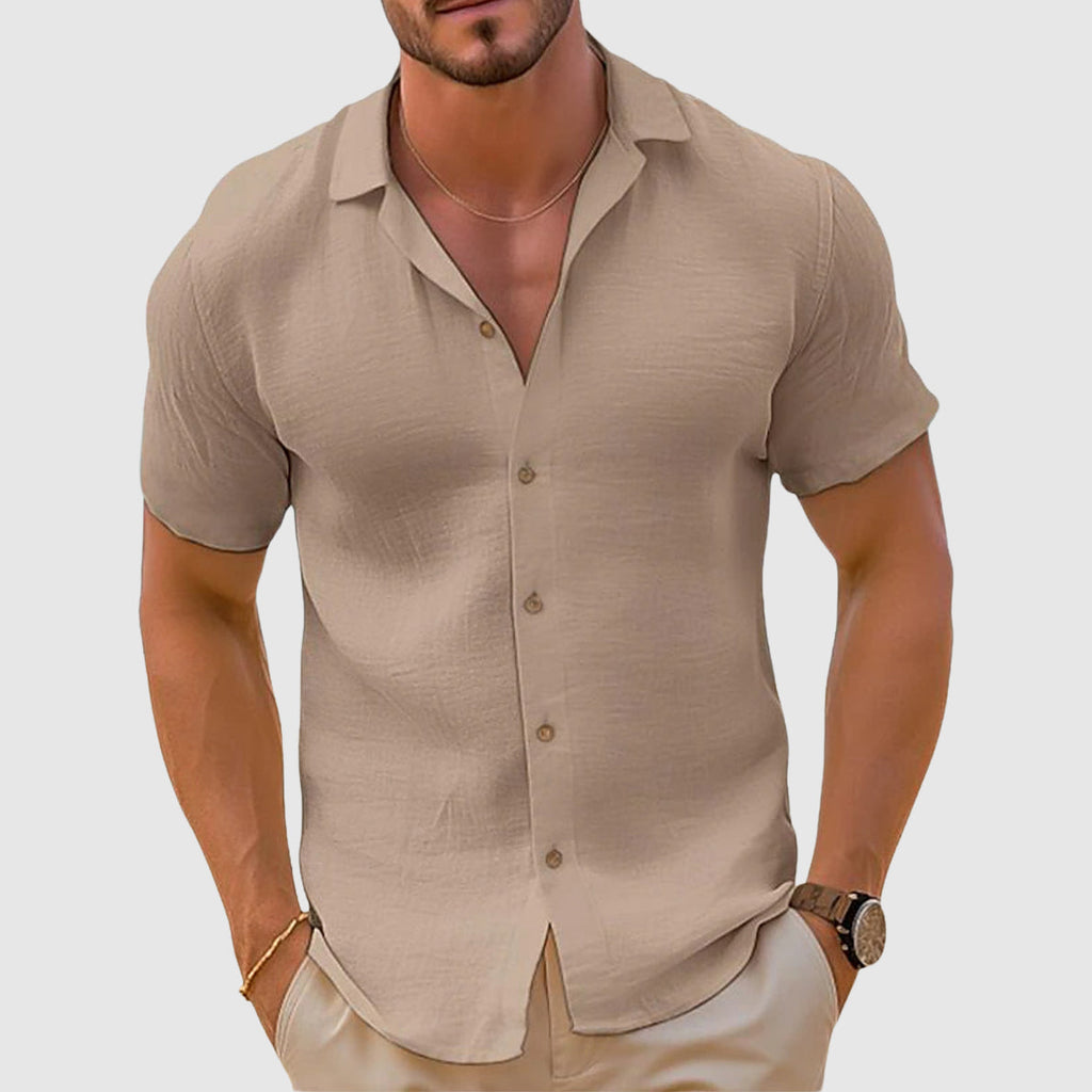 Men's Casual Button-Up Shirt – Short Sleeve Everyday Wear