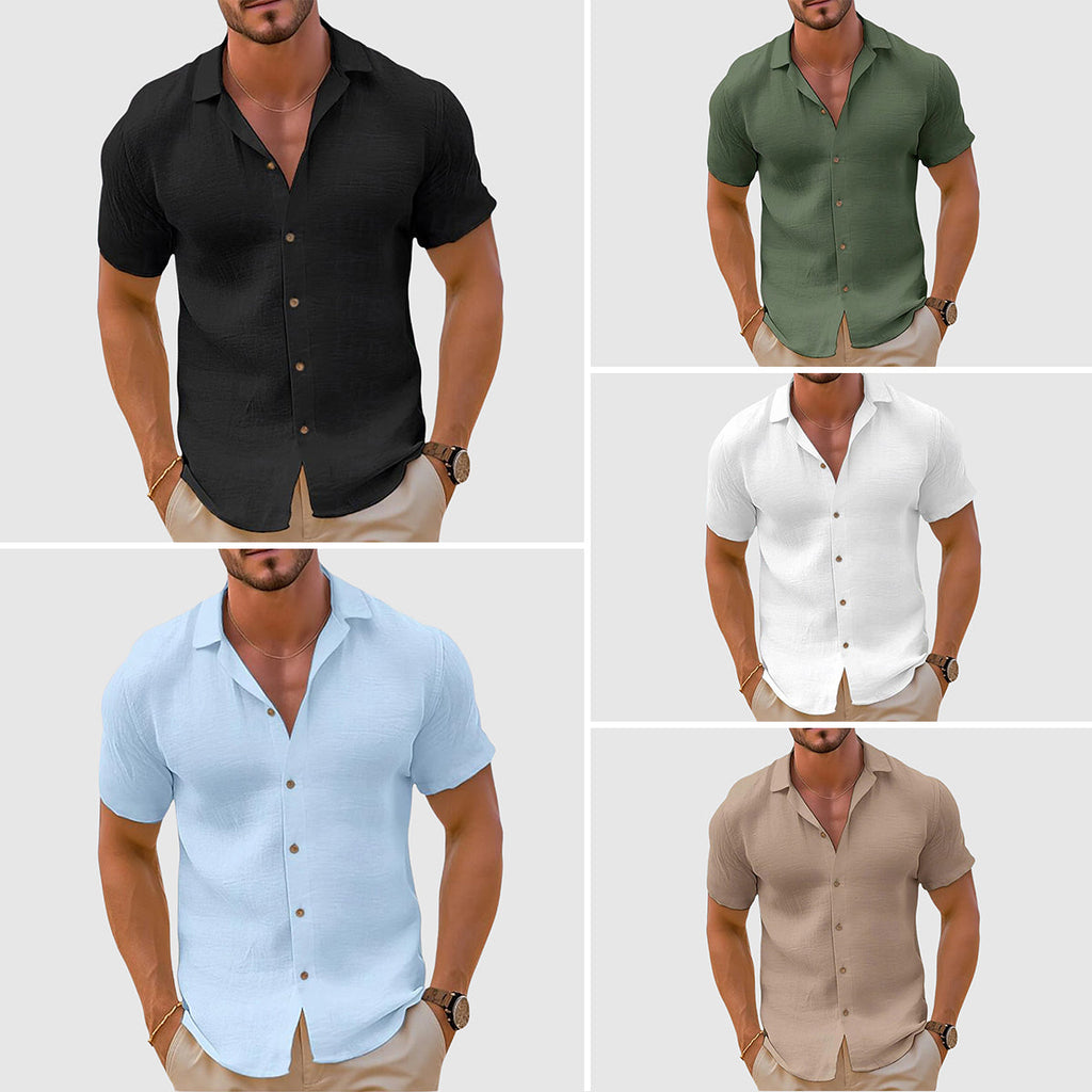 Men's Casual Button-Up Shirt – Short Sleeve Everyday Wear