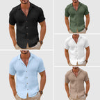 Men's Casual Button-Up Shirt – Short Sleeve Everyday Wear