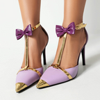 Women’s Pointed Toe High Heels - Bow Detail Dress Heels