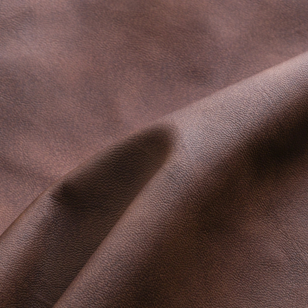 Men's Brown Leather Jacket - Classic Collared Zip-Up Biker Coat