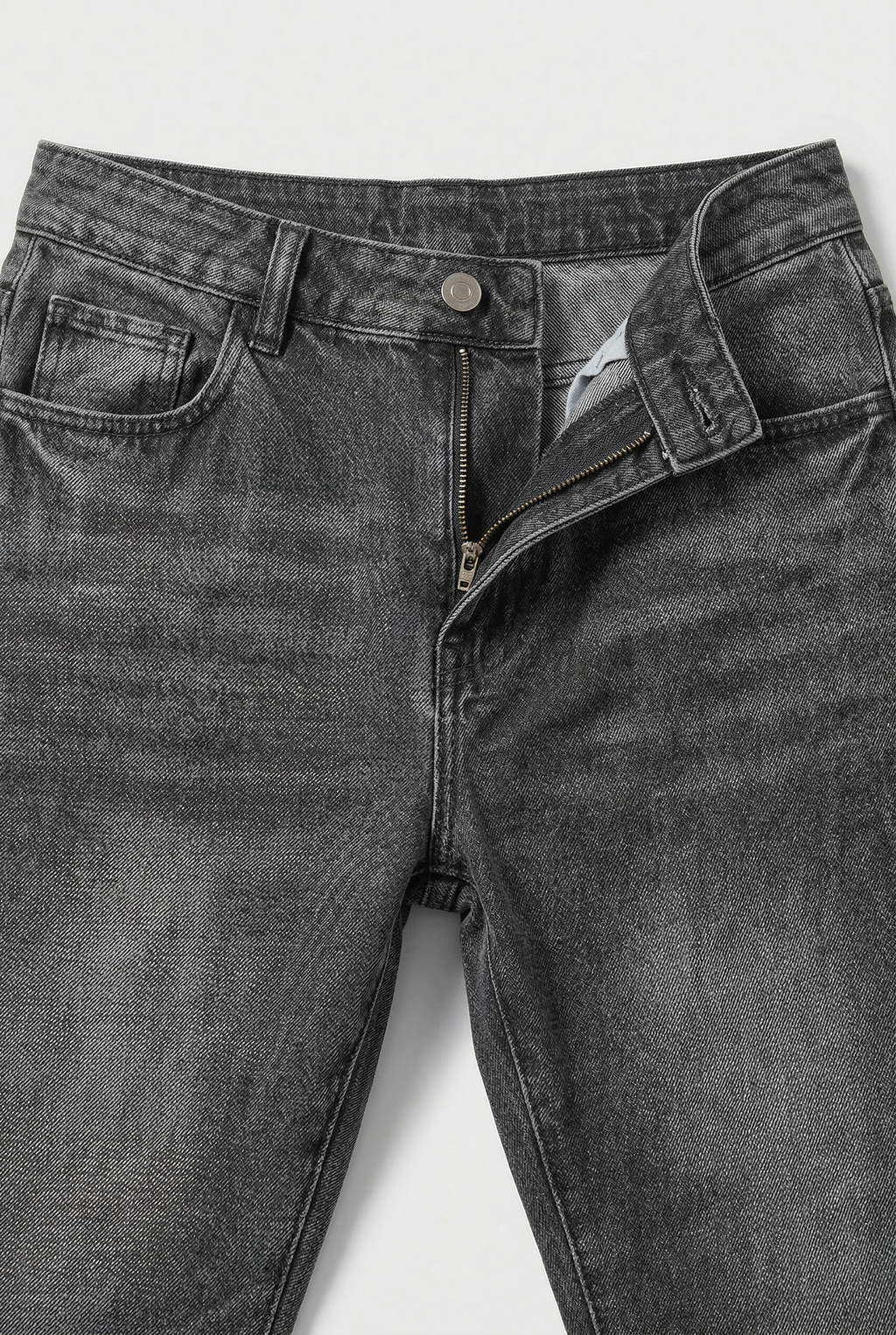 Men's Straight Leg Jeans - Grey Washed Denim