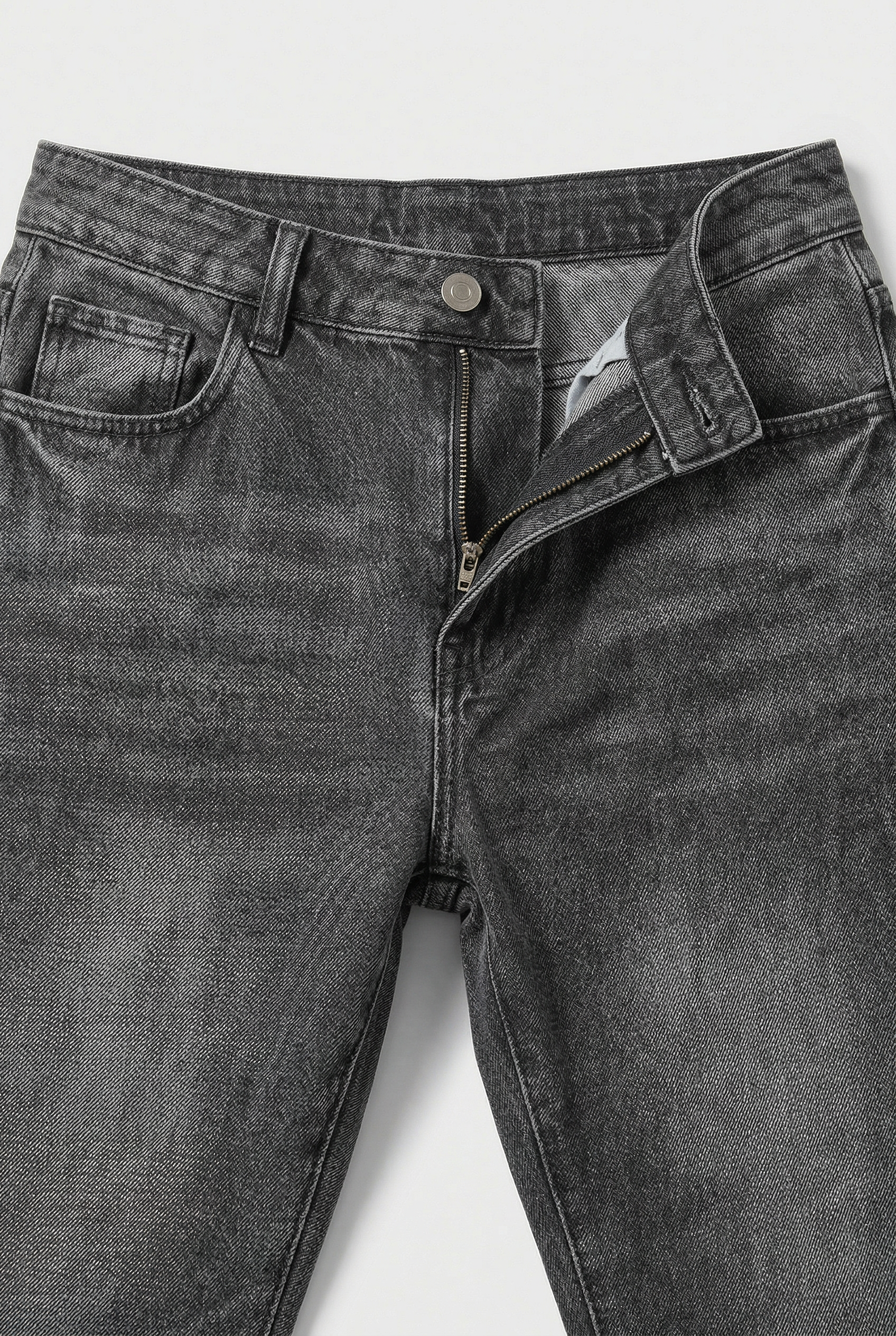 Men's Straight Leg Jeans - Grey Washed Denim
