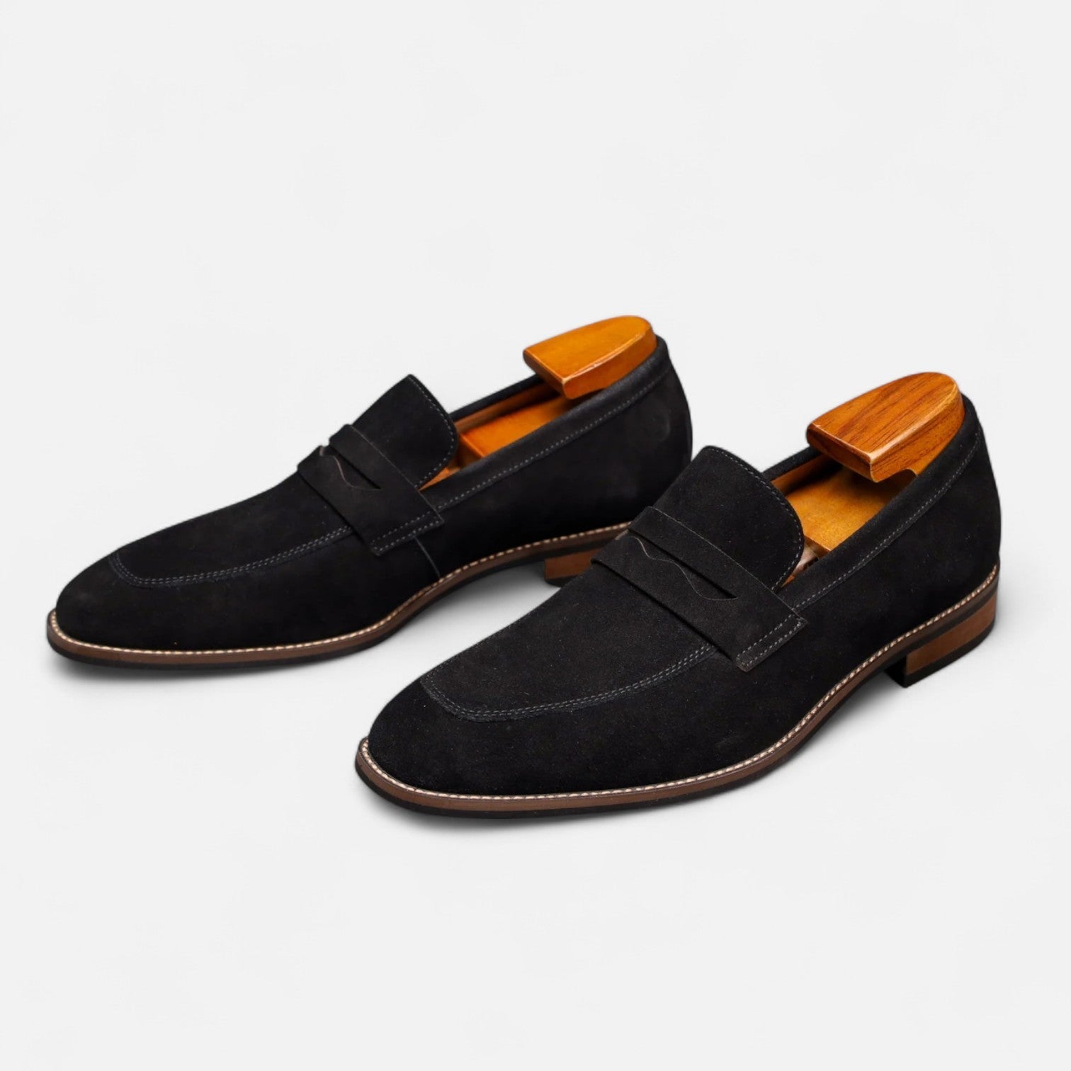 Men's Luxury Suede Loafers - Cowhide Penny Design Shoes