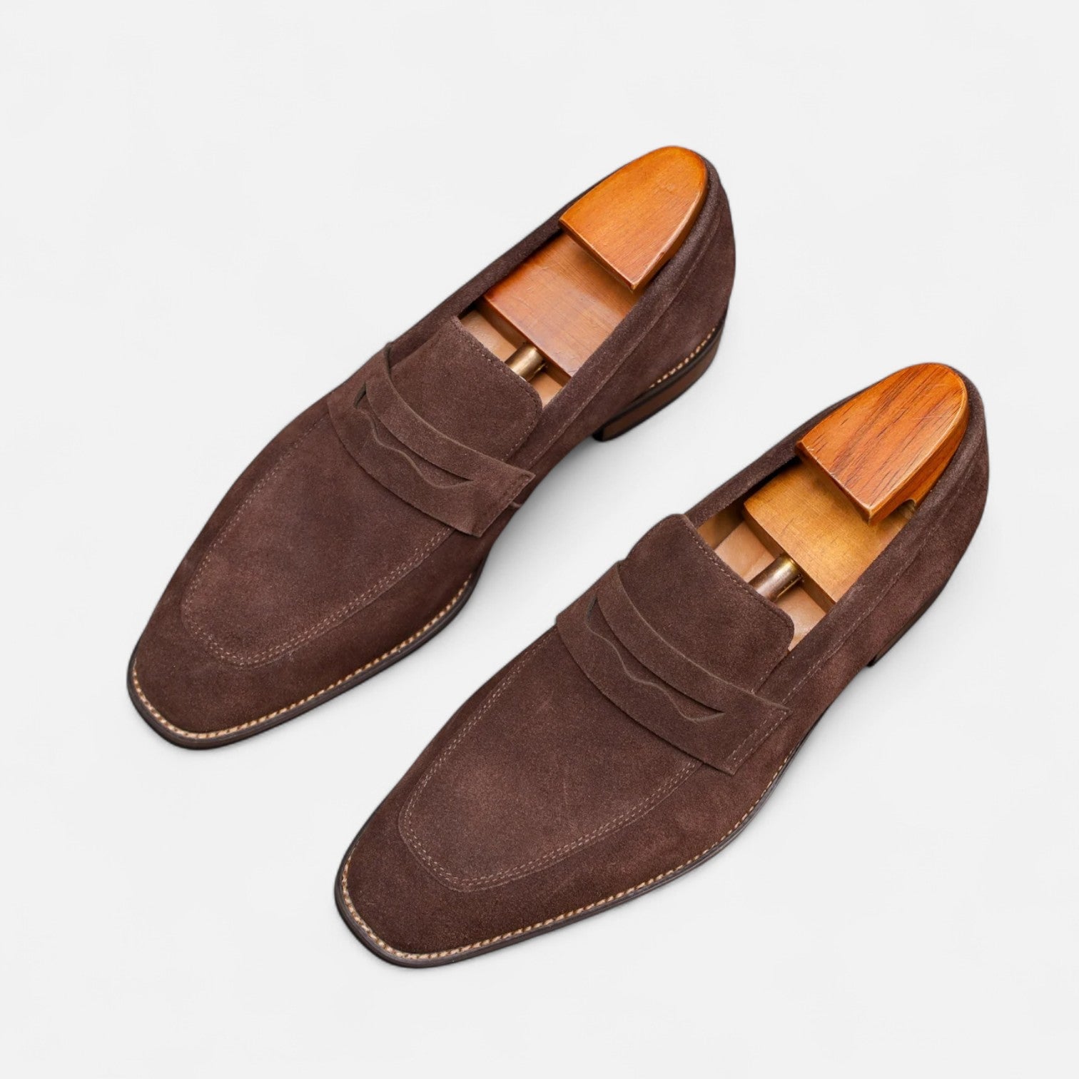 Men's Luxury Suede Loafers - Cowhide Penny Design Shoes