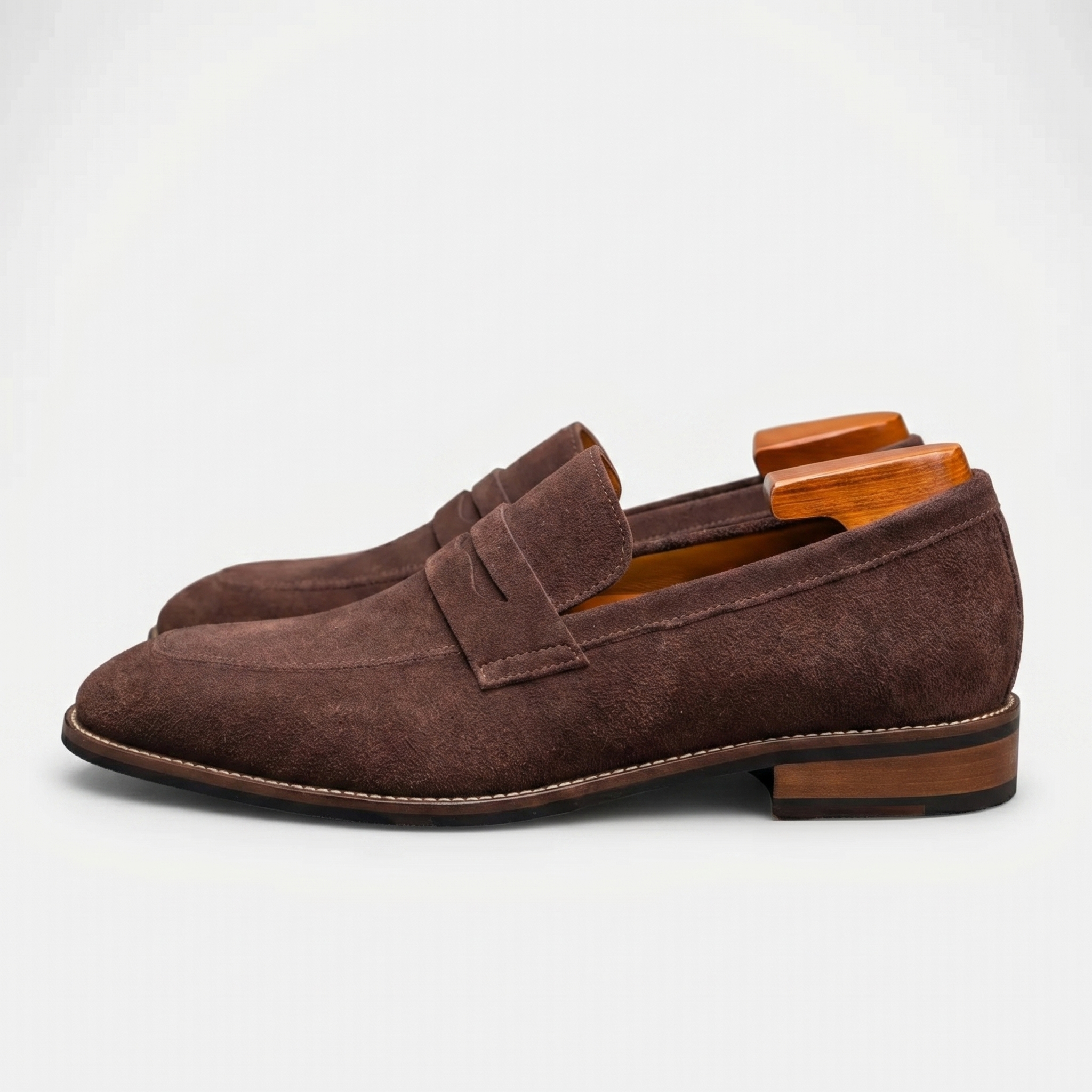 Men's Luxury Suede Loafers - Cowhide Penny Design Shoes