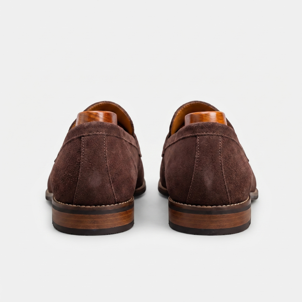 Men's Luxury Suede Loafers - Cowhide Penny Design Shoes